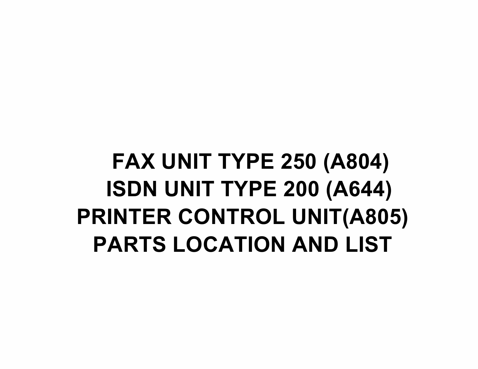 RICOH Options A804 FAX-UNIT-TYPE-250 Parts Catalog PDF download-1